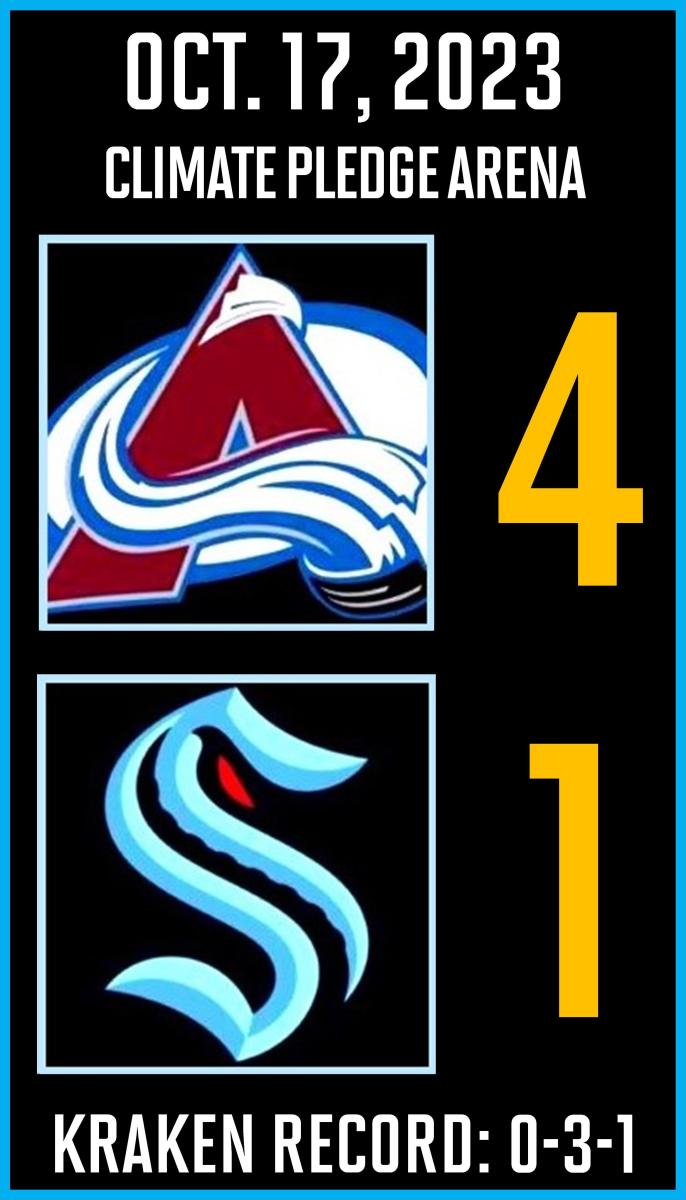 Kraken Can't Achieve Goals, Fall to Avalanche In Home Opener, 4-1 - The ...