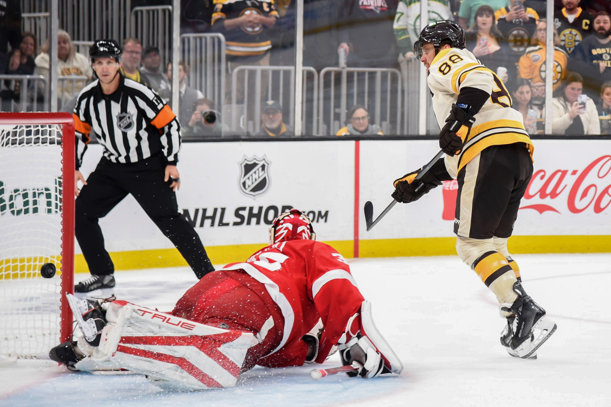 Bruins notebook: David Pastrnak's second playoff hat trick puts