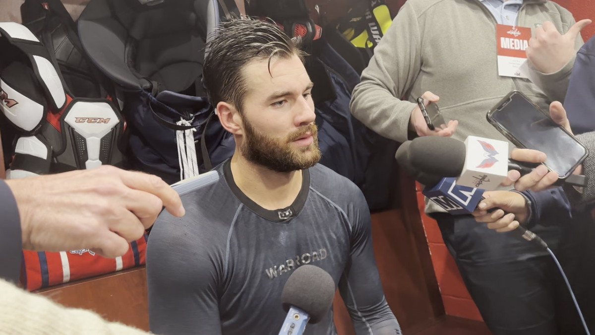 Capitals Postgame Tom Wilson On 300 Points Dylan Strome Talks Hot Streak Wilson Chirps Strome 7915