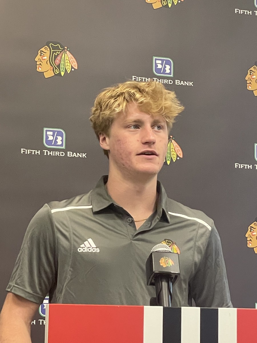 Oliver Moore, Blackhawks "Other" First-Round Pick In 2023, Connects At ...