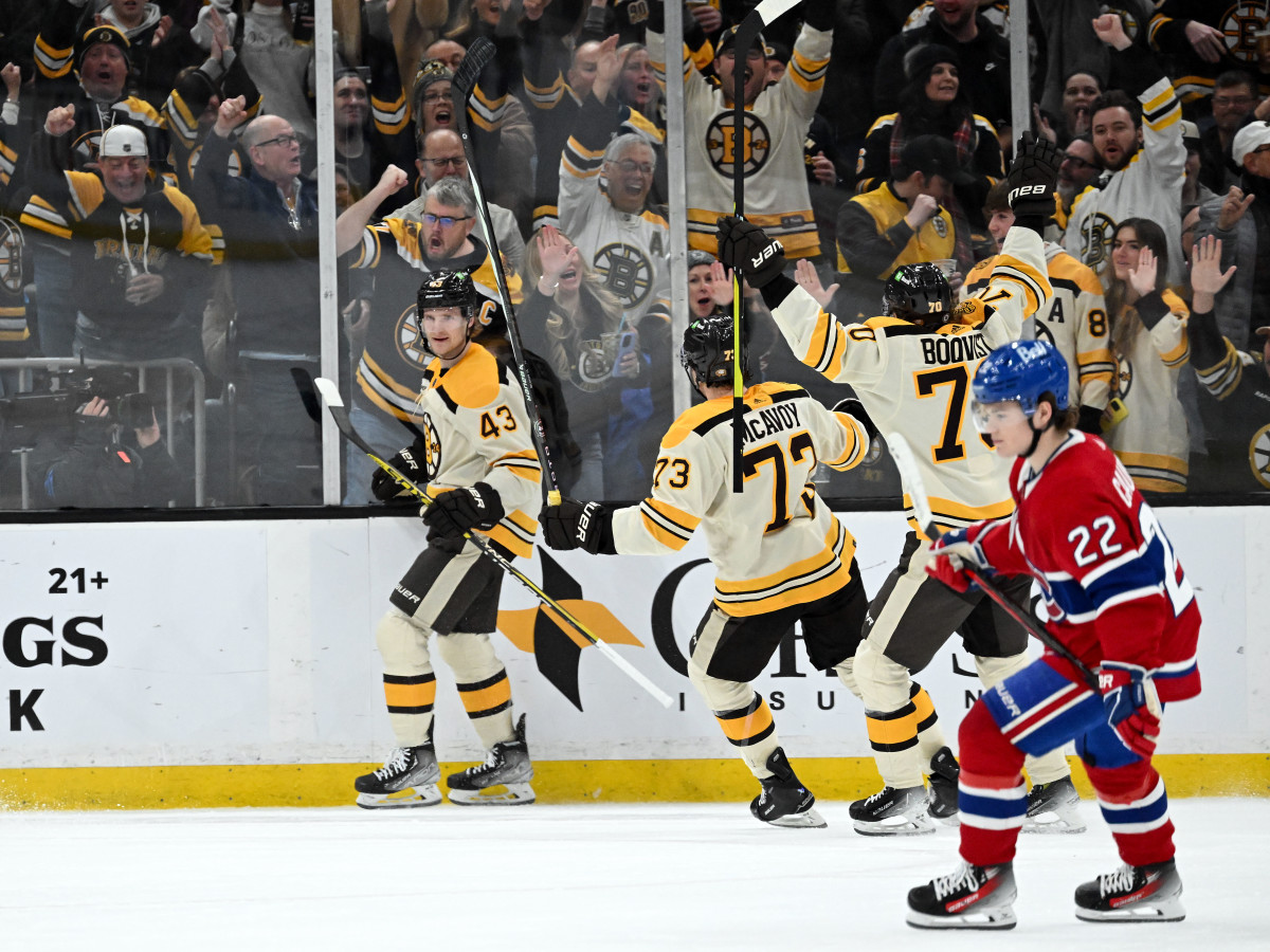 Danton Heinen, Boston Bruins Thump Montreal Canadiens 9-4 - Boston ...