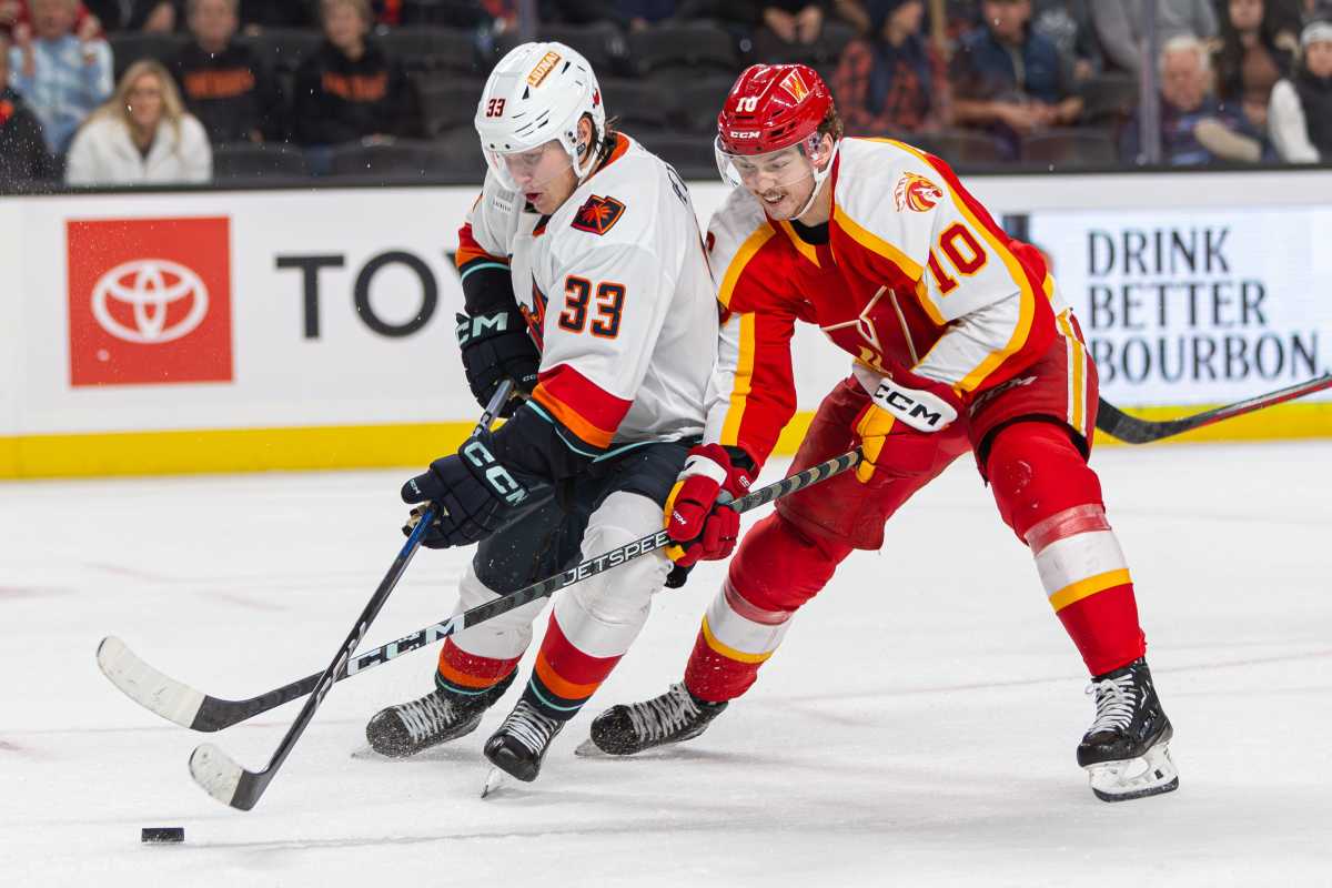 Calgary Flames rookie forward Cole Schwindt receiving a huge ...