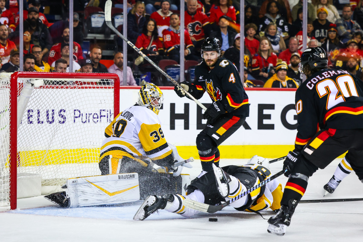 Penguins Squander Third Period Leads, Fall To Flames In Shootout, 4-3 ...